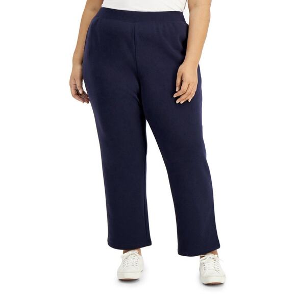 Karen Scott Women's Fleece Intrepid‎ Blue Pants Plus Size 2X NWT - Picture 1 of 6